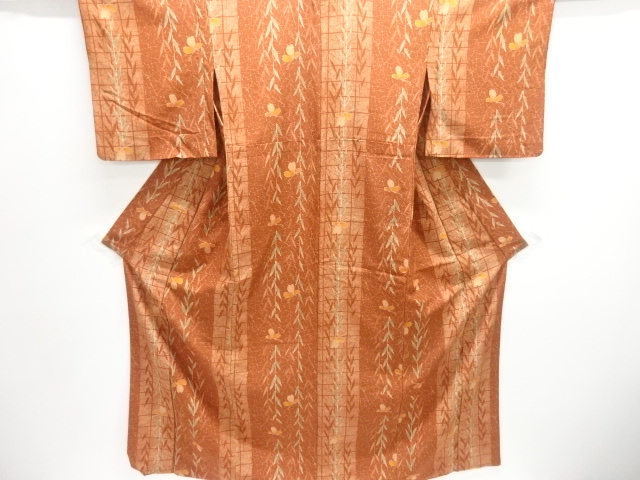 JAPANESE KIMONO / HITOE KOMON / WEEPING YANAGI & BUTTERFLY